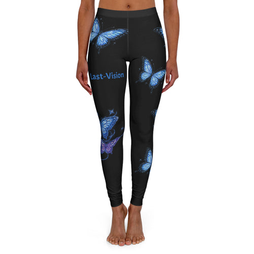 Blue Butterfly Leggings — Women's All-Over Print Yoga & Casual Leggings