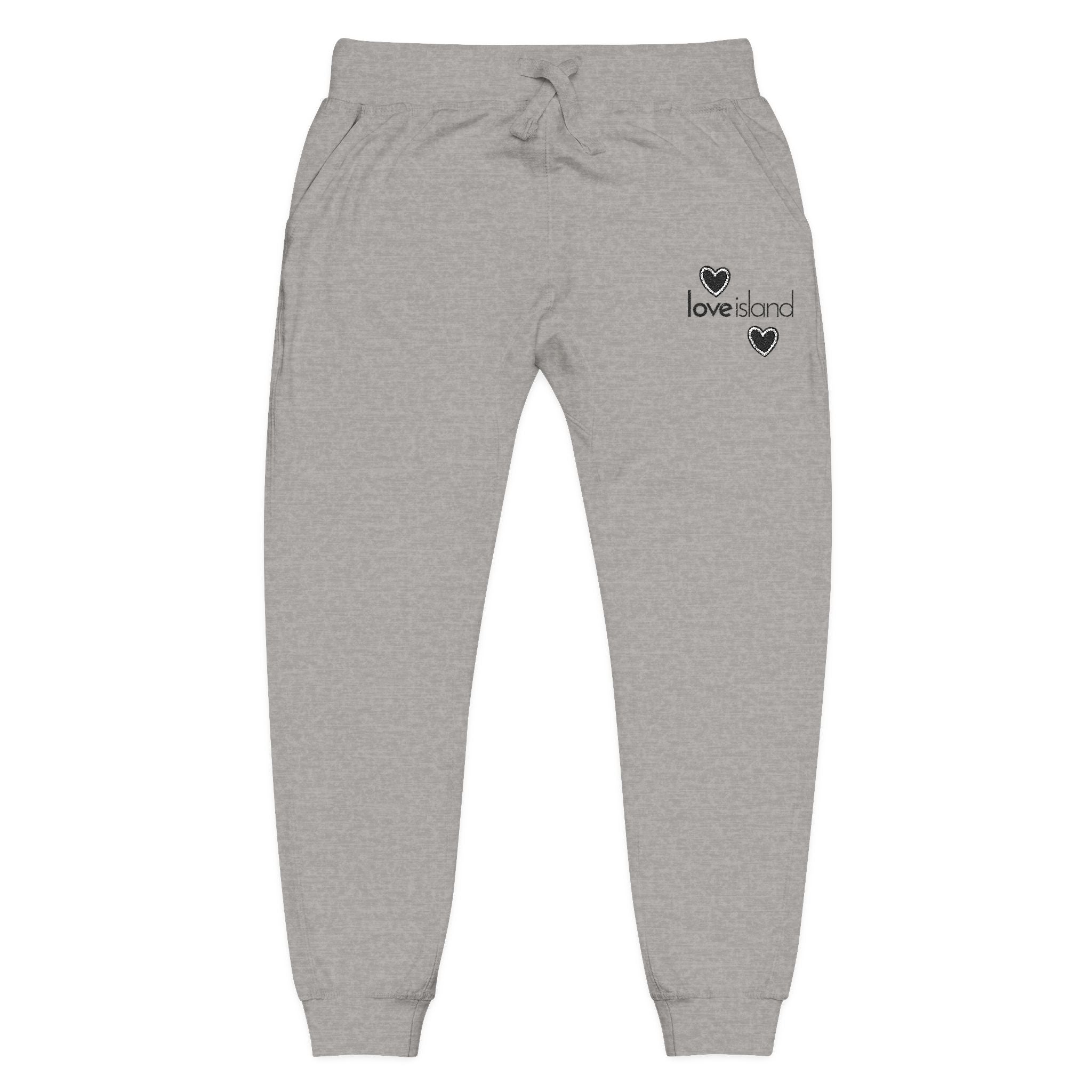 Love Island Embroidered Sweatpants — Cozy Fleece Joggers