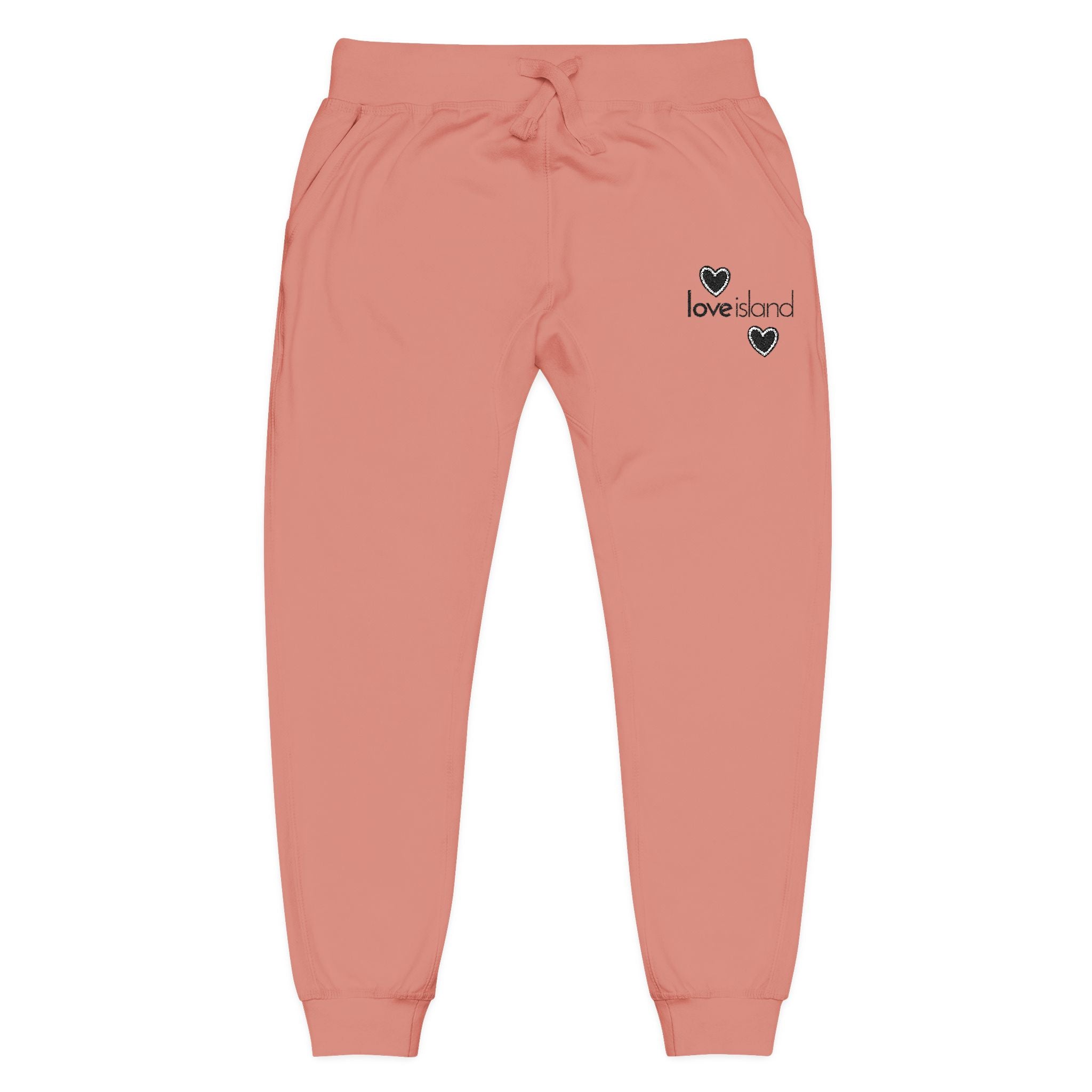 Love Island Embroidered Sweatpants — Cozy Fleece Joggers
