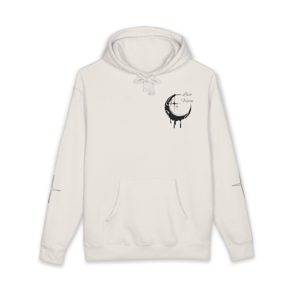 Moon Drip Hoodie — Gothic Crescent Last-Vision Graphic Sweatshirt