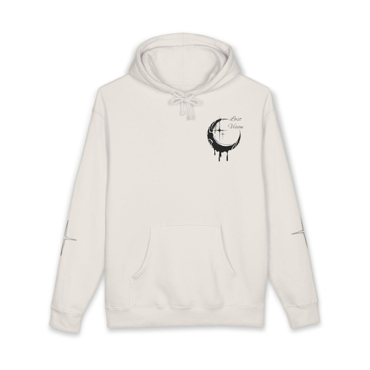 Moon Drip Hoodie — Gothic Crescent Last-Vision Graphic Sweatshirt