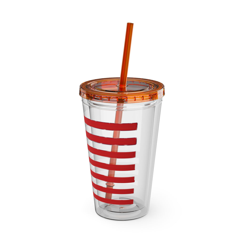 American Flag 16oz Tumbler with Straw – Patriotic USA Travel Cup