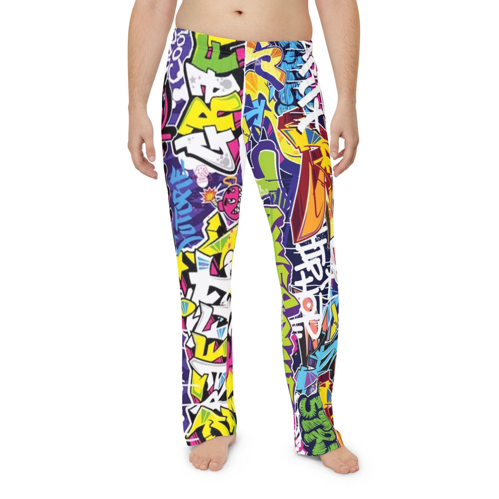 Graffiti Street Art Pajama Pants — Colorful Urban Lounge Sleepwear for Men