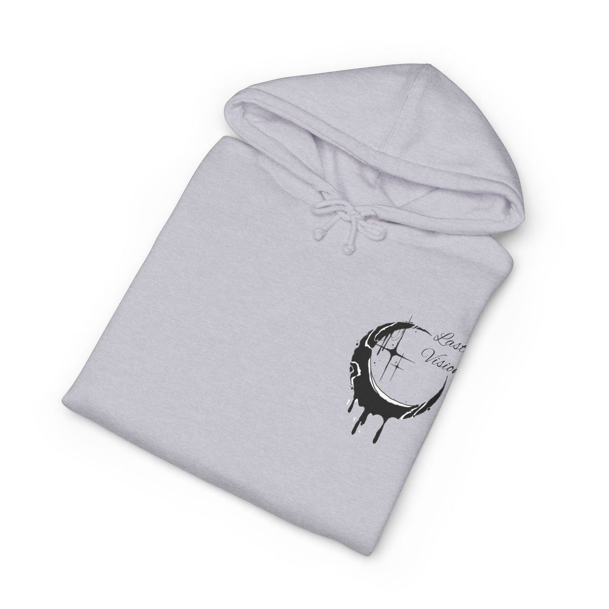 Moon Drip Hoodie — Gothic Crescent Last-Vision Graphic Sweatshirt