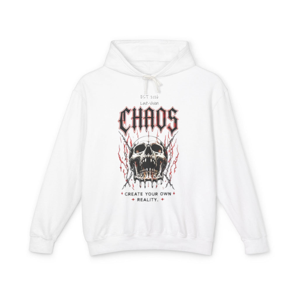 Chaos Skull & Rose Hoodie — Gothic Streetwear Pullover with "Chaos" Graphic