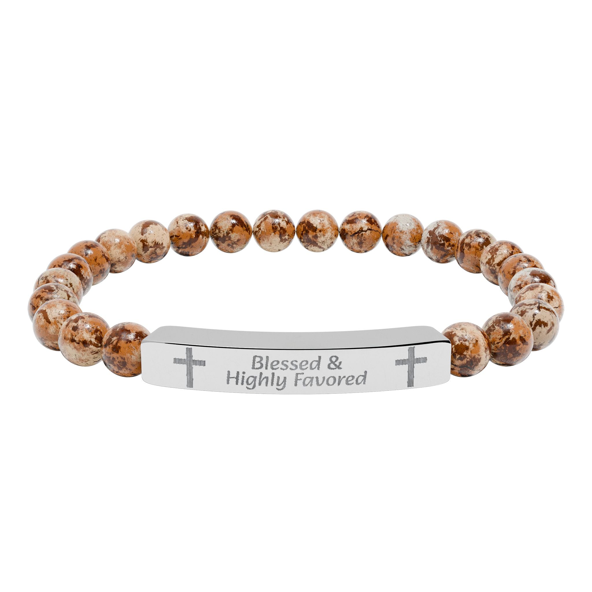 Natural Stone Bar Bracelet — Prayer/Scripture Bead Bracelet