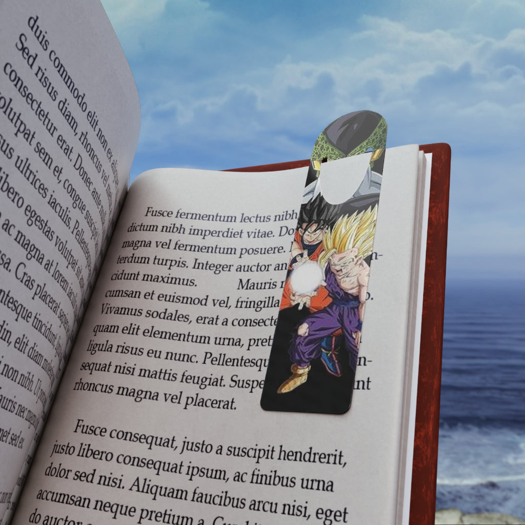 Dragon Warriors Metal Bookmark — Goku, Gohan & Cell Anime Design