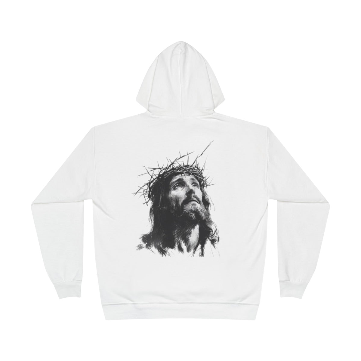 Jesus Portrait Hoodie — Crown of Thorns Religious Pullover