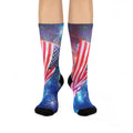American Flag Fireworks Cushioned Crew Socks — 4th of July Patriotic Socks