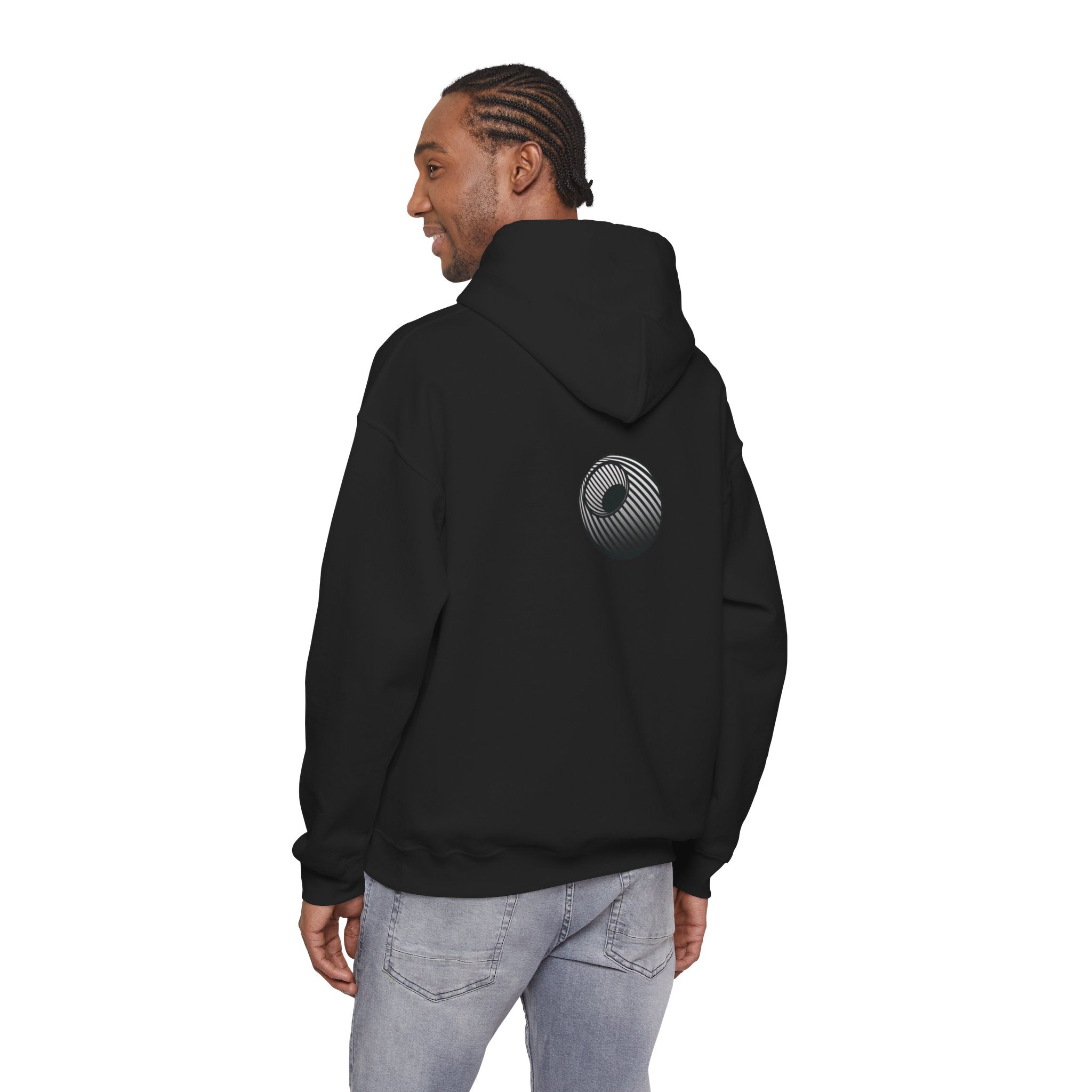 Last-Vision Minimalist Hoodie — Monochrome Logo Pullover