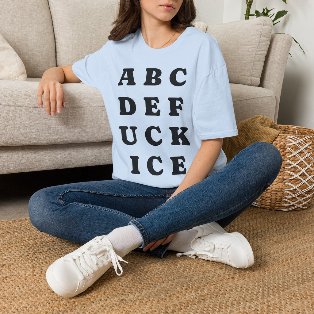ABC DEF F*** Ice T-Shirt — Funny Hidden Message Letter Grid Tee