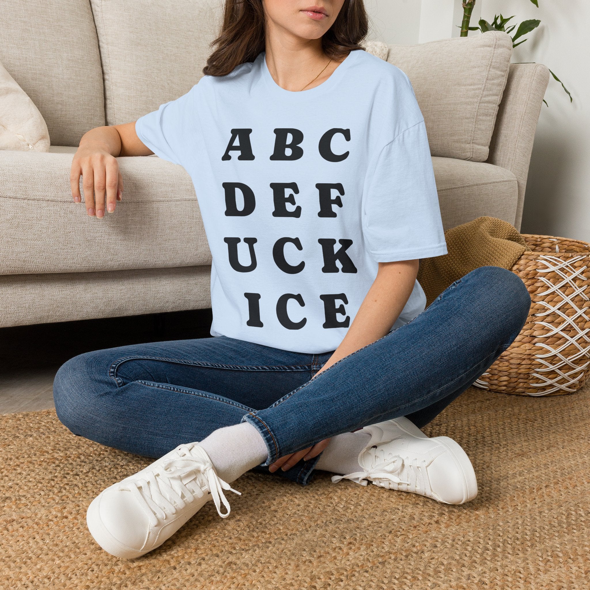 ABC DEF F*** Ice T-Shirt — Funny Hidden Message Letter Grid Tee