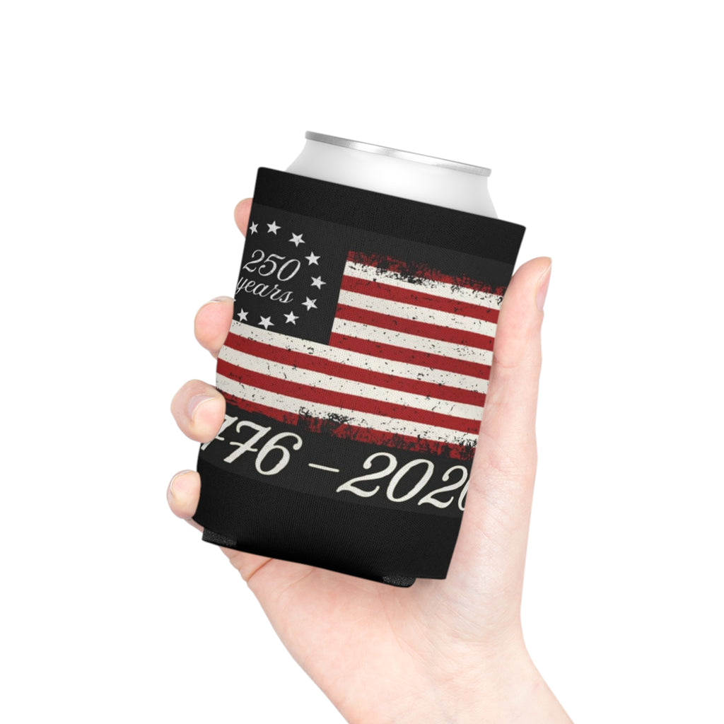 250 Years American Flag Can Cooler – 1776-2026 Patriotic Koozie