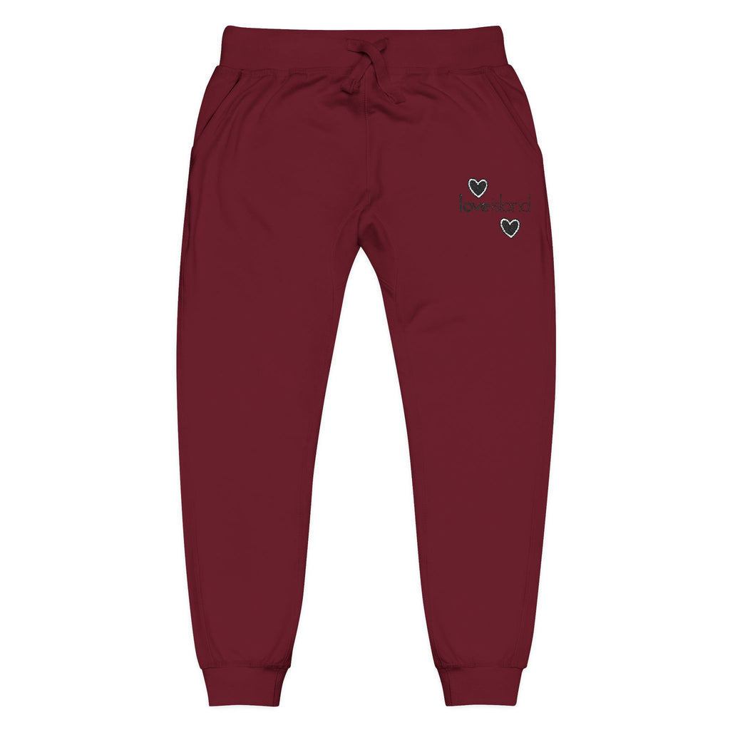 Love Island Embroidered Sweatpants — Cozy Fleece Joggers