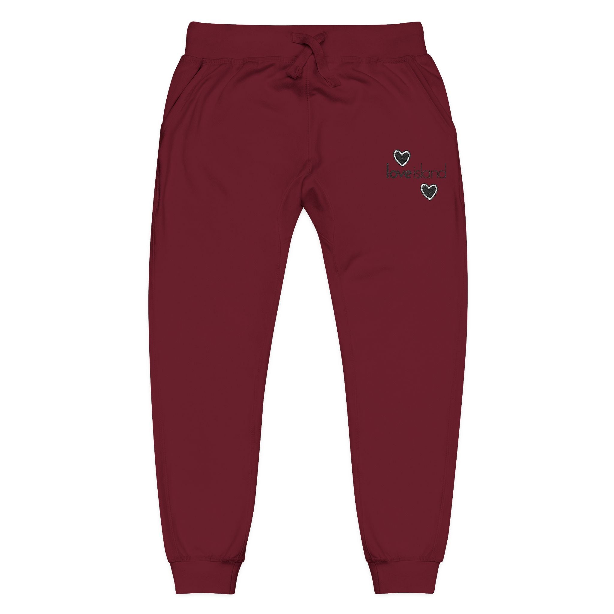 Love Island Embroidered Sweatpants — Cozy Fleece Joggers