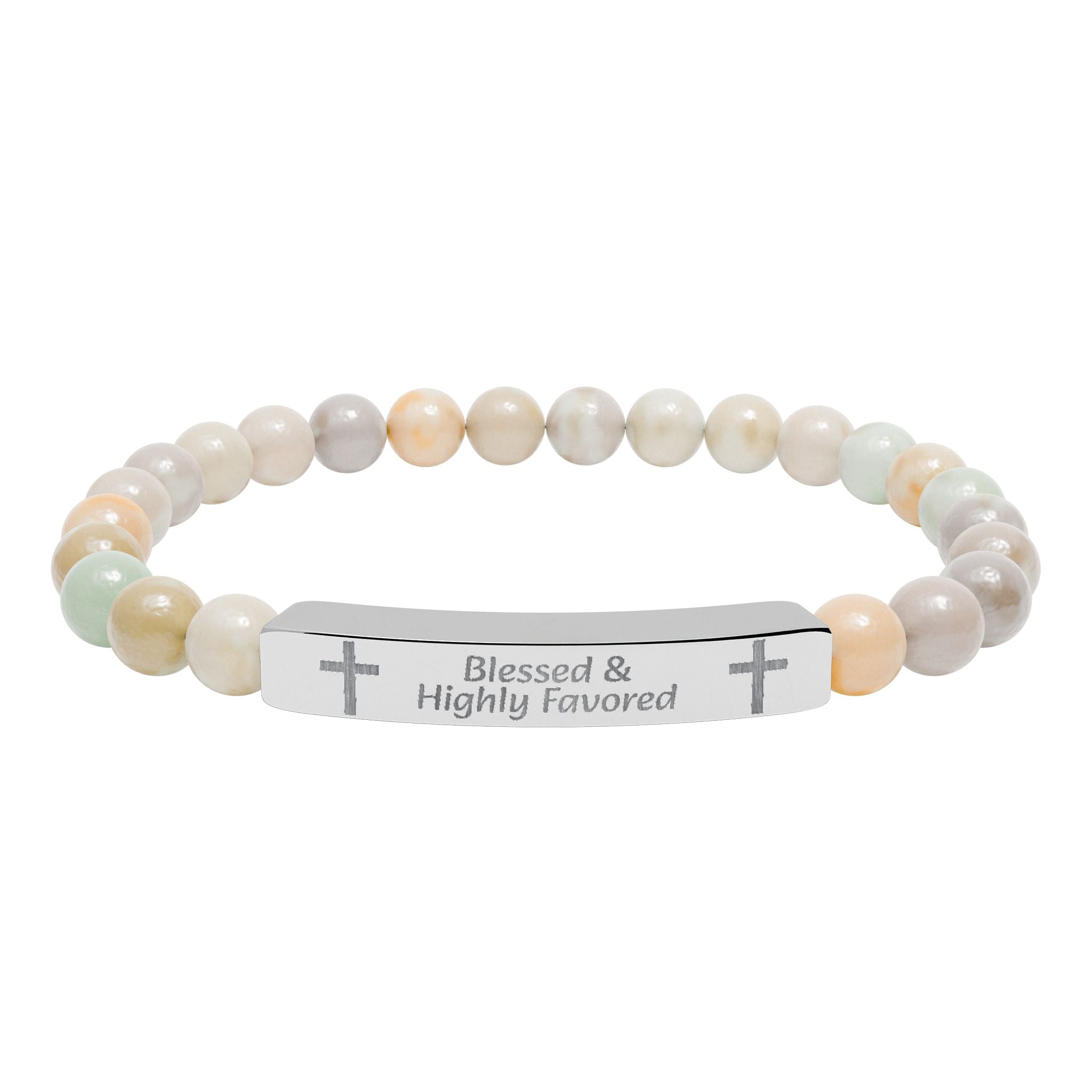Natural Stone Bar Bracelet — Prayer/Scripture Bead Bracelet