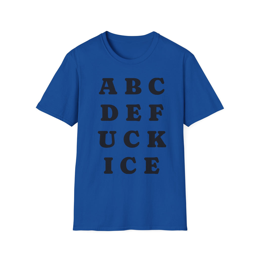 ABC DEF F*** Ice T-Shirt — Funny Hidden Message Letter Grid Tee