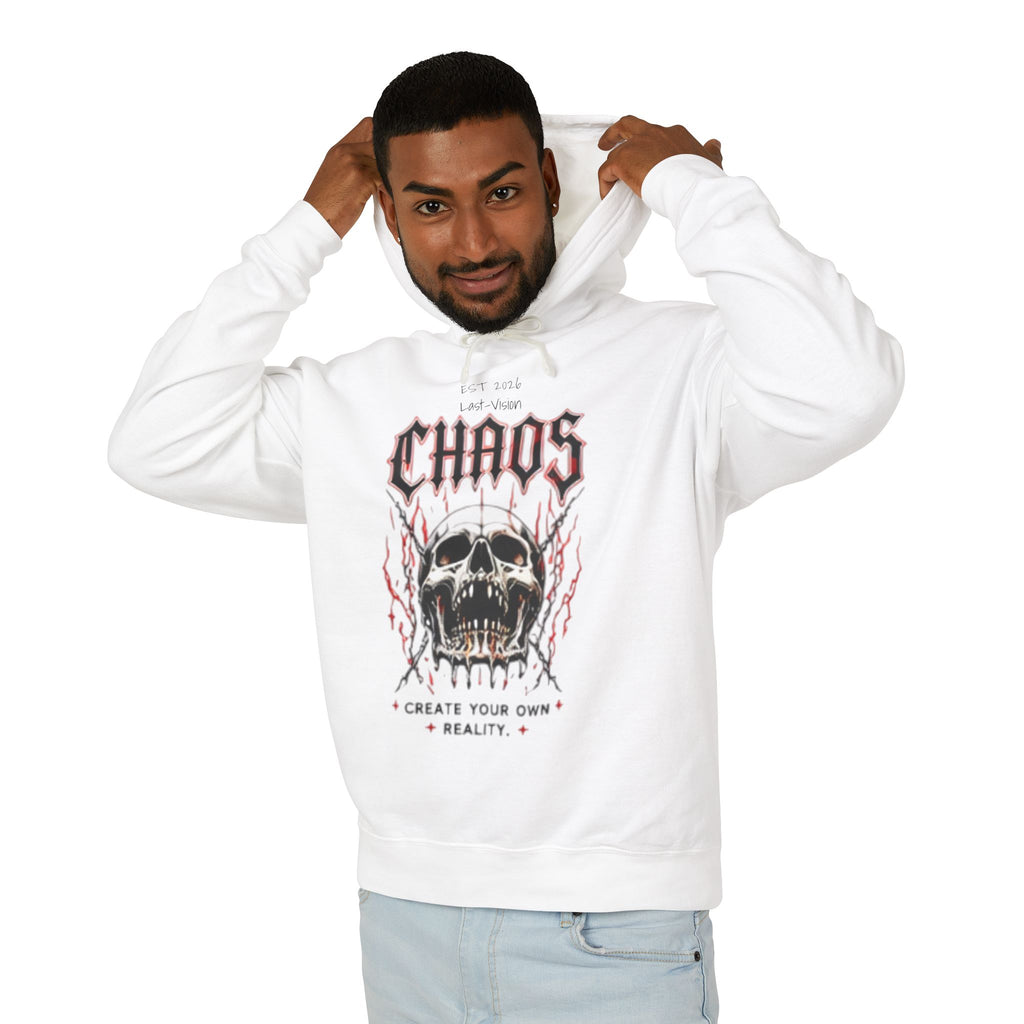 Chaos Skull & Rose Hoodie — Gothic Streetwear Pullover with "Chaos" Graphic