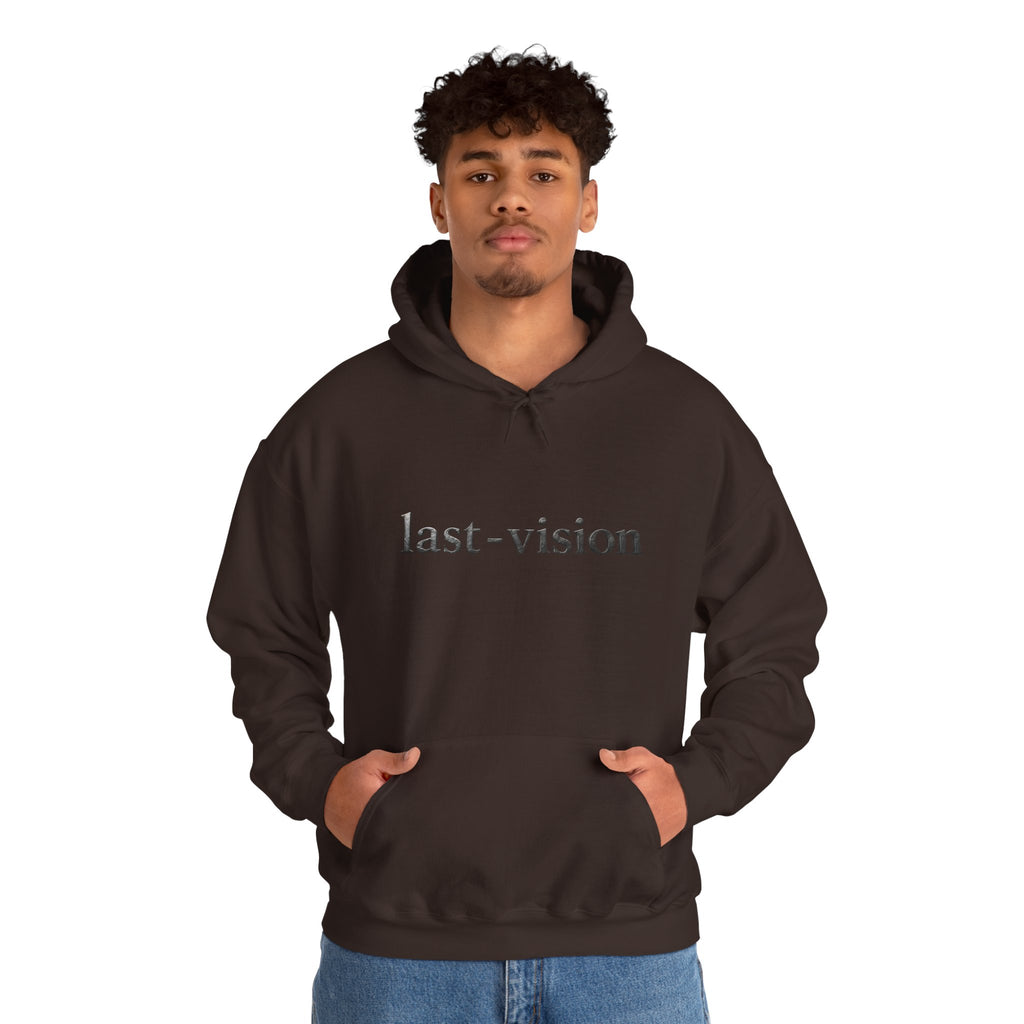 Last-Vision Minimalist Hoodie — Monochrome Logo Pullover