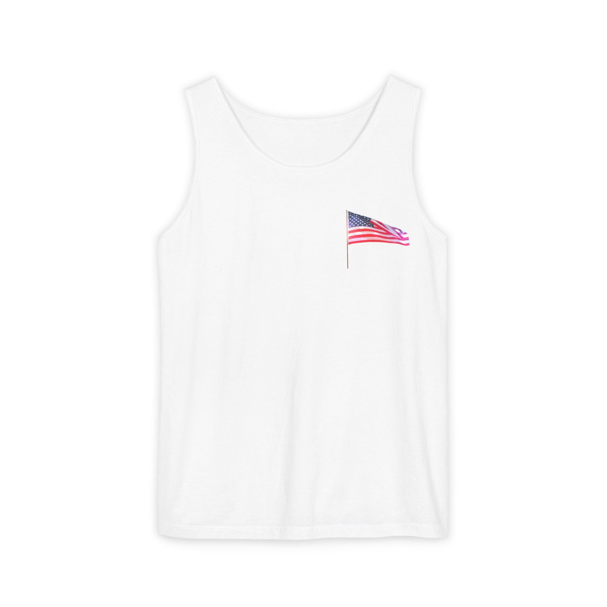 4th of July Patriotic Tank Top — USA Flag & Statue of Liberty Design