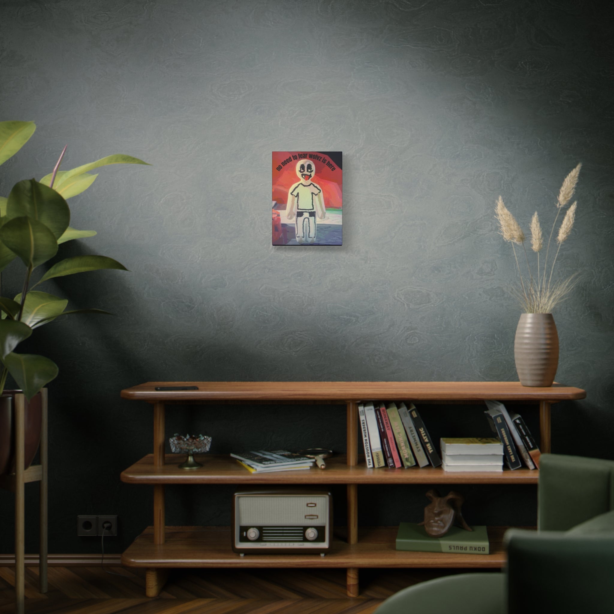 Matte Stretched Canvas Print — 'no need to fear wolvz is here"