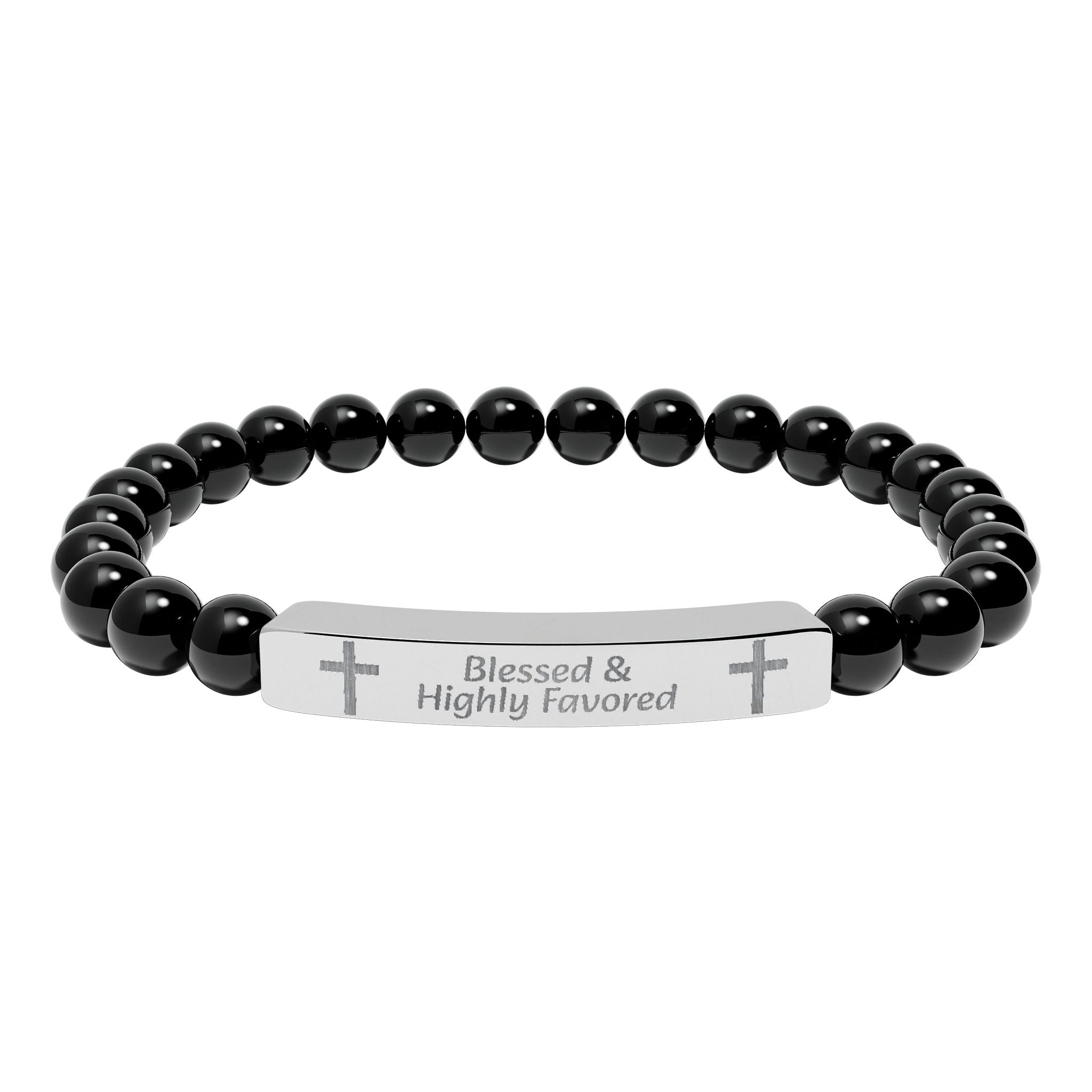 Natural Stone Bar Bracelet — Prayer/Scripture Bead Bracelet