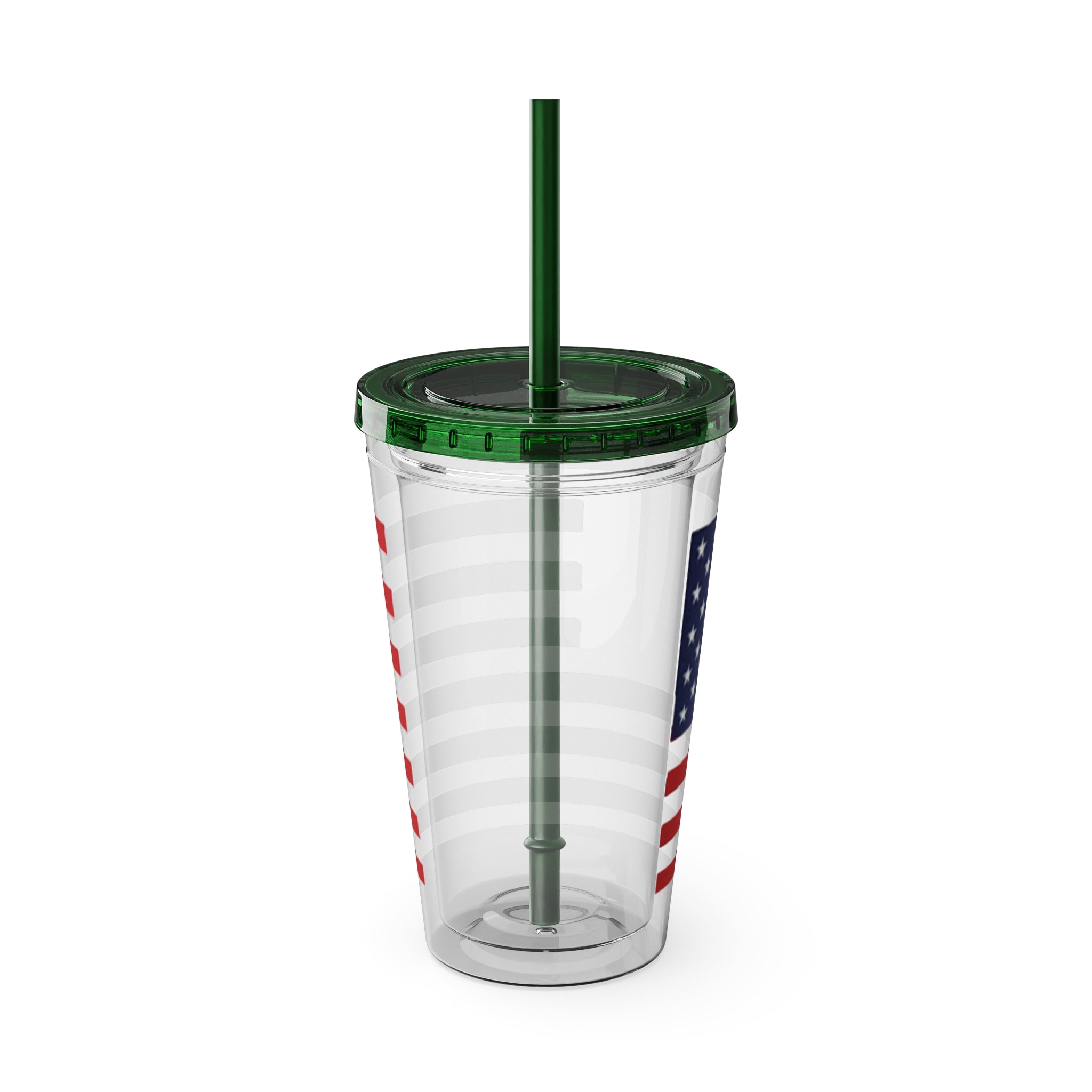 American Flag 16oz Tumbler with Straw – Patriotic USA Travel Cup