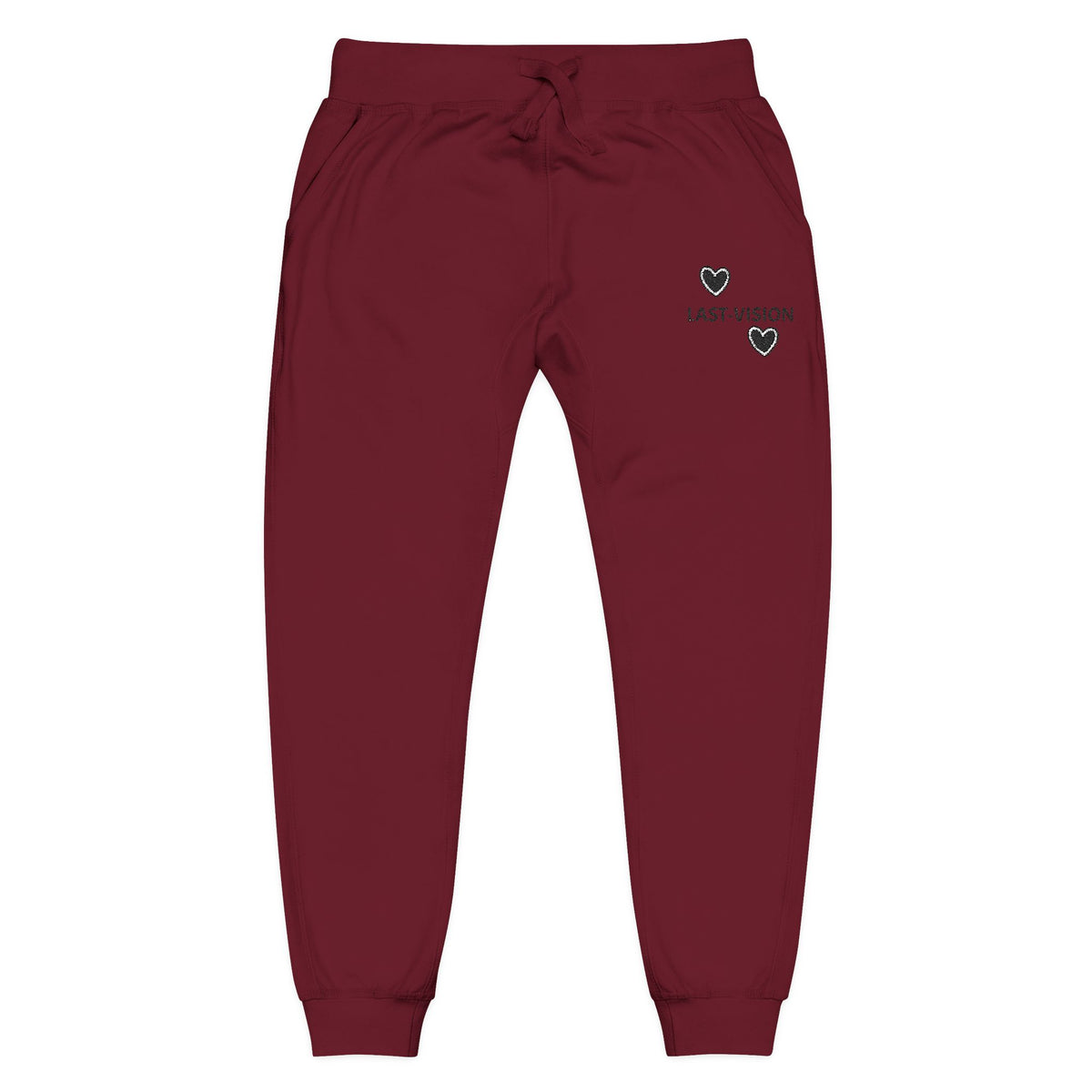 Last Vision Embroidered Sweatpants — Cozy Fleece Joggers