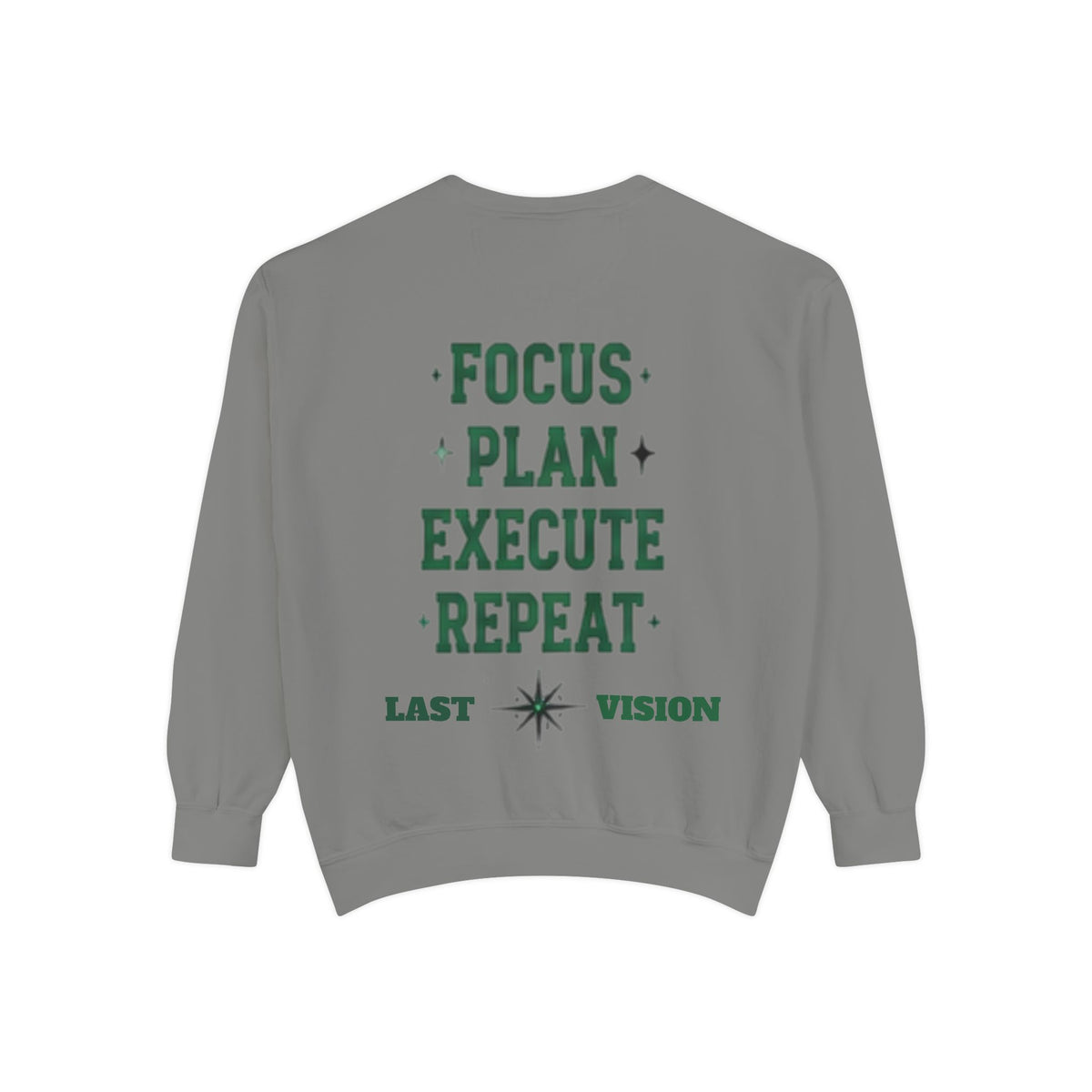 Discipline Sweatshirt — 'Discipline' Angel Graphic with 'Focus Plan Execute Repeat' Motivational Back