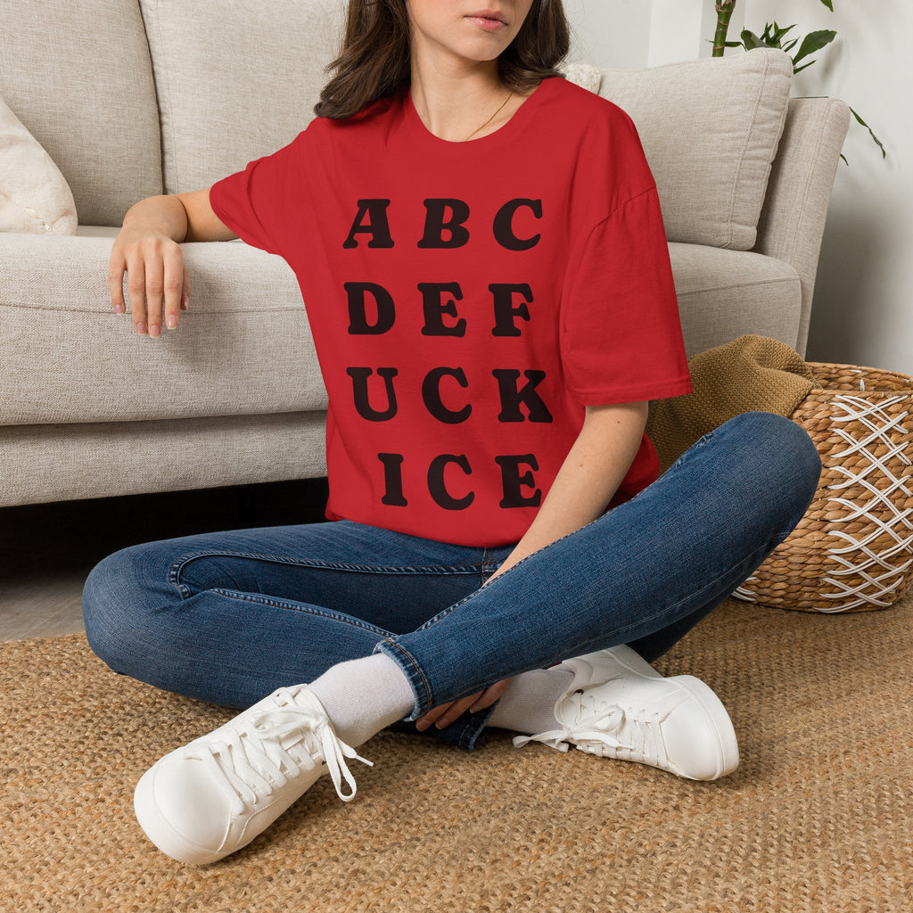 ABC DEF F*** Ice T-Shirt — Funny Hidden Message Letter Grid Tee