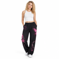 Women's Black Butterfly & Rose Pajama Pants — 'Live, Love, Dream' Lounge Sleepwear