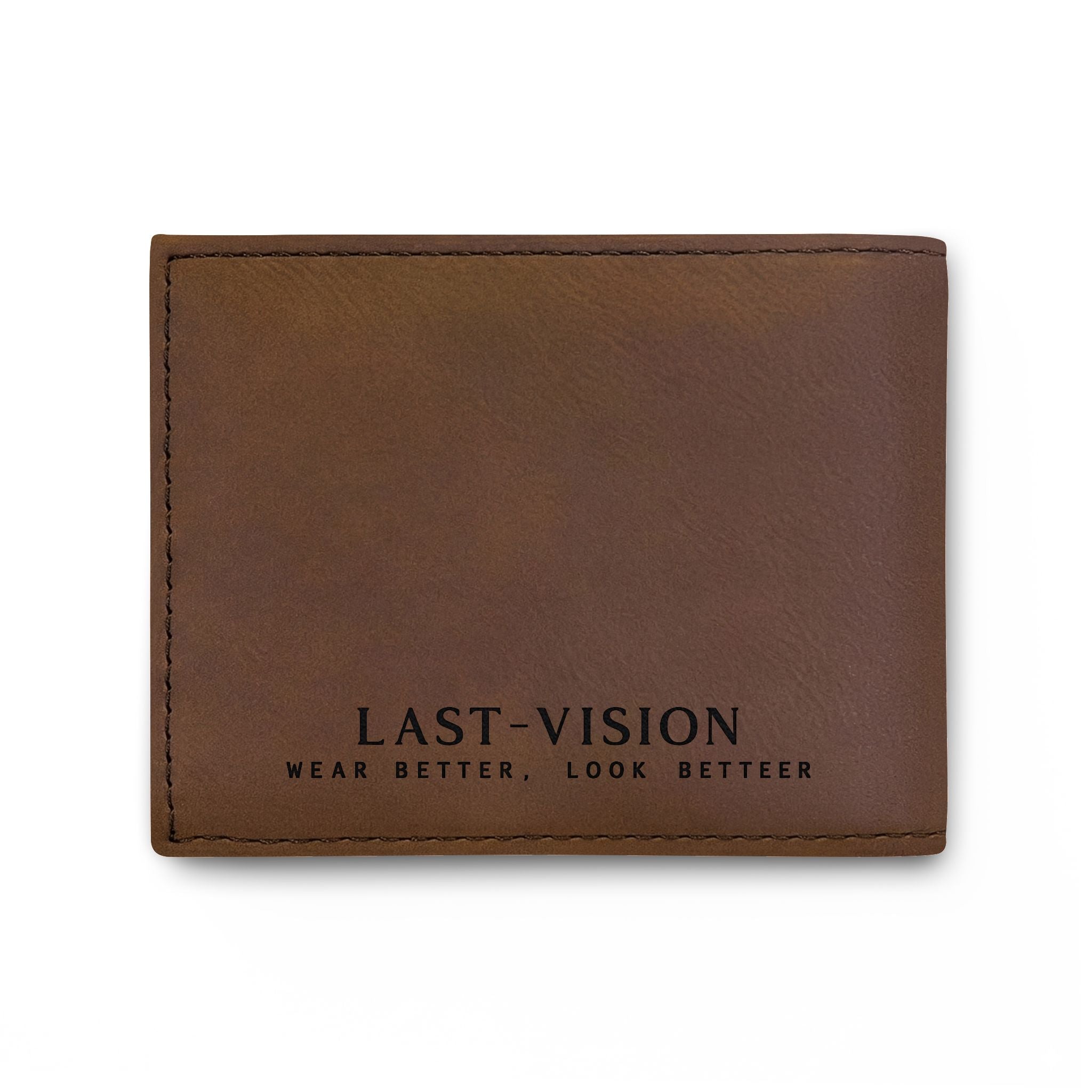 Bi-Fold Wallet — Minimal Leather Flip Wallet with "Last Vision" Logo