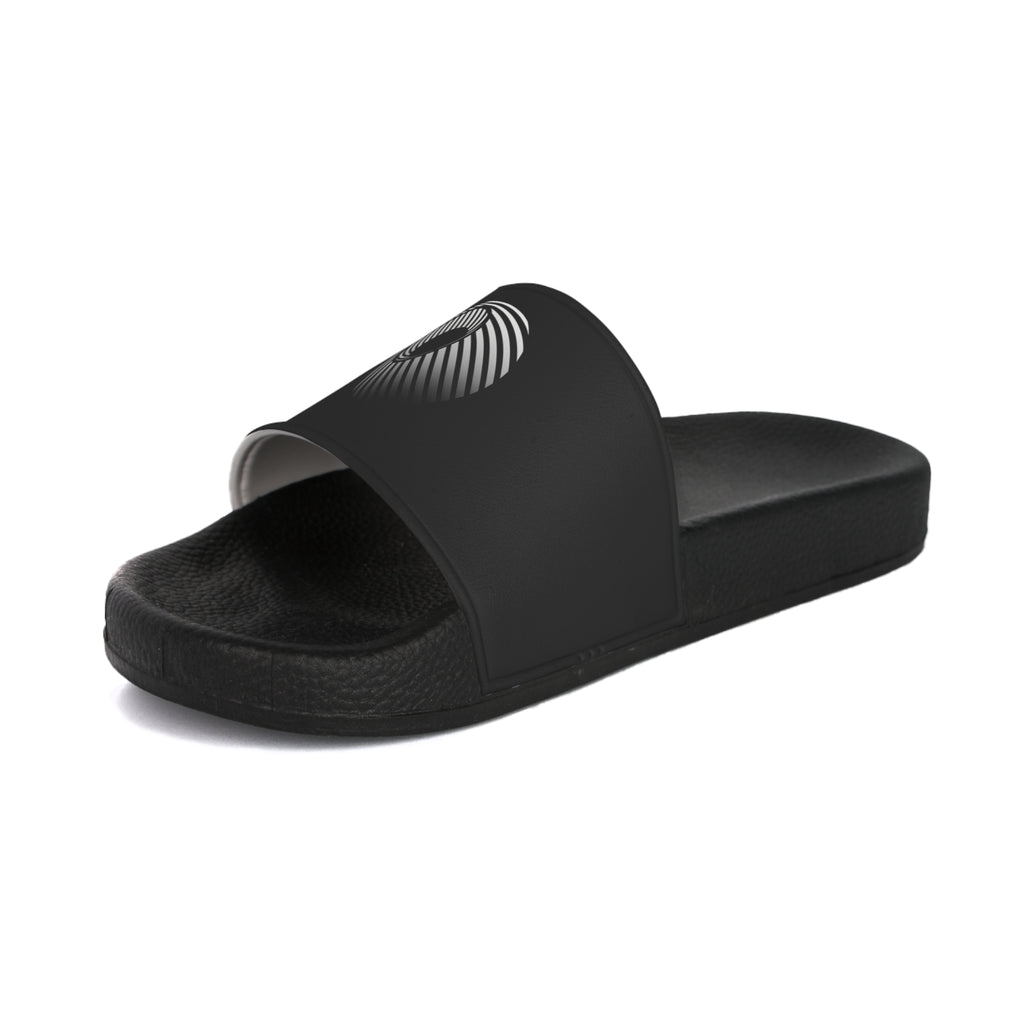 Men's Black Slide Sandals — 'Last Vision' Gradient Logo Slides