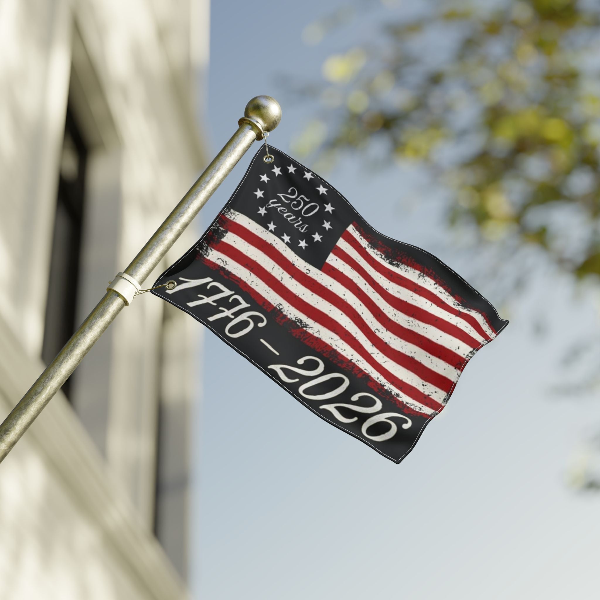 1776–2026 250 Years Vintage American Flag — Double Sided Flag