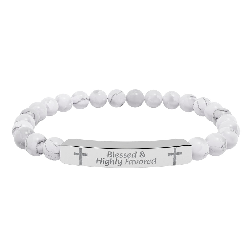 Natural Stone Bar Bracelet — Prayer/Scripture Bead Bracelet