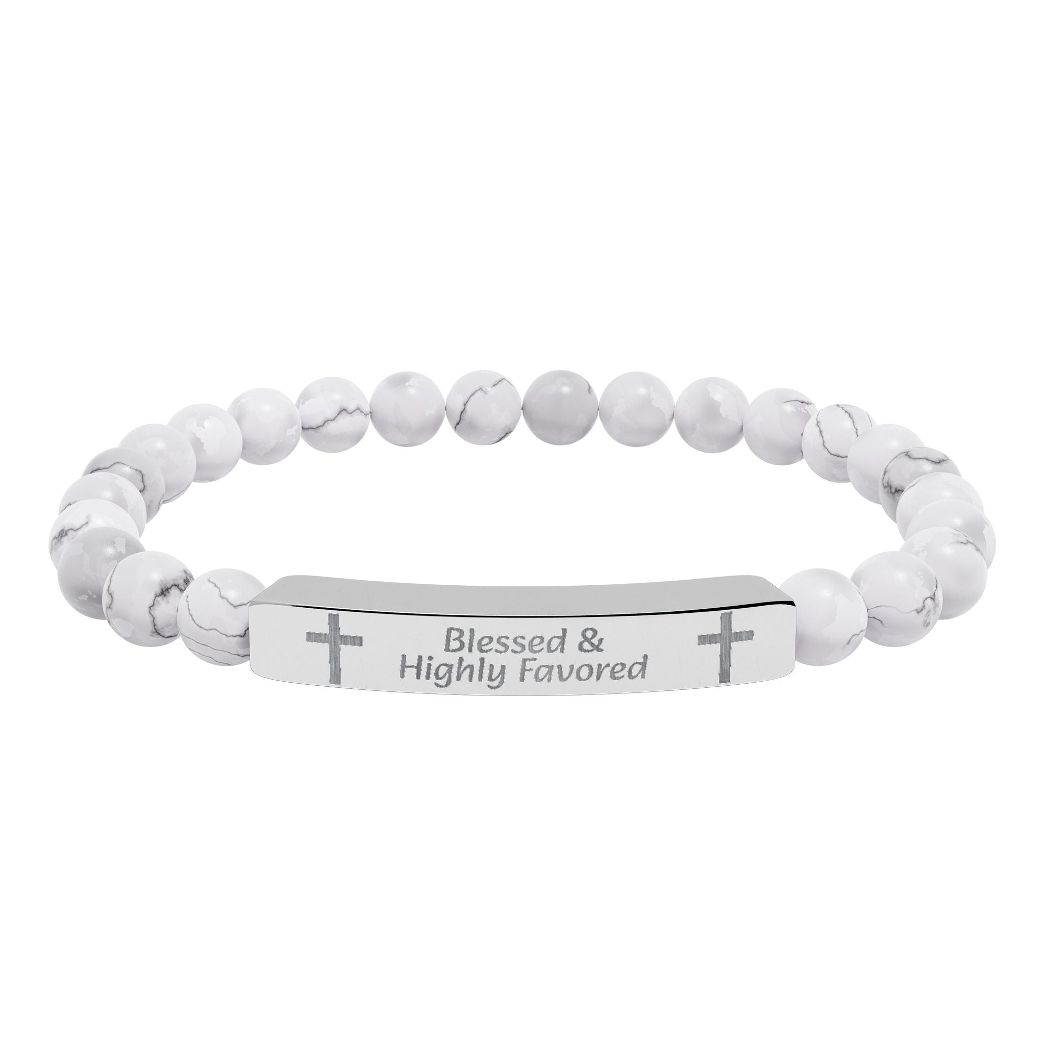 Natural Stone Bar Bracelet — Prayer/Scripture Bead Bracelet