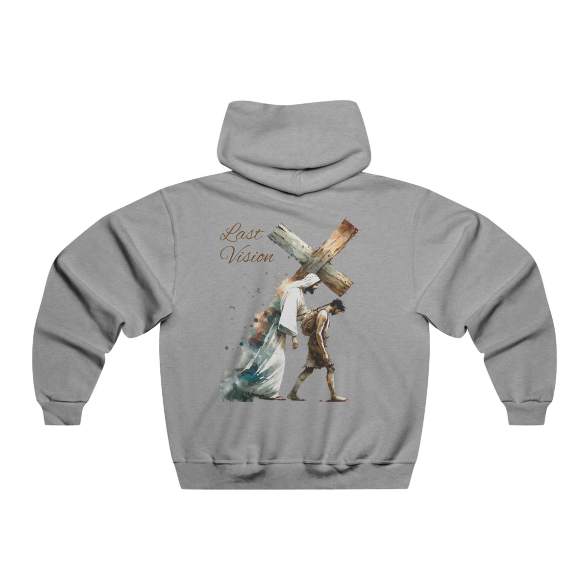 Christian Cross Hoodie — Jesus Carrying the Cross (I can do all things through christ)