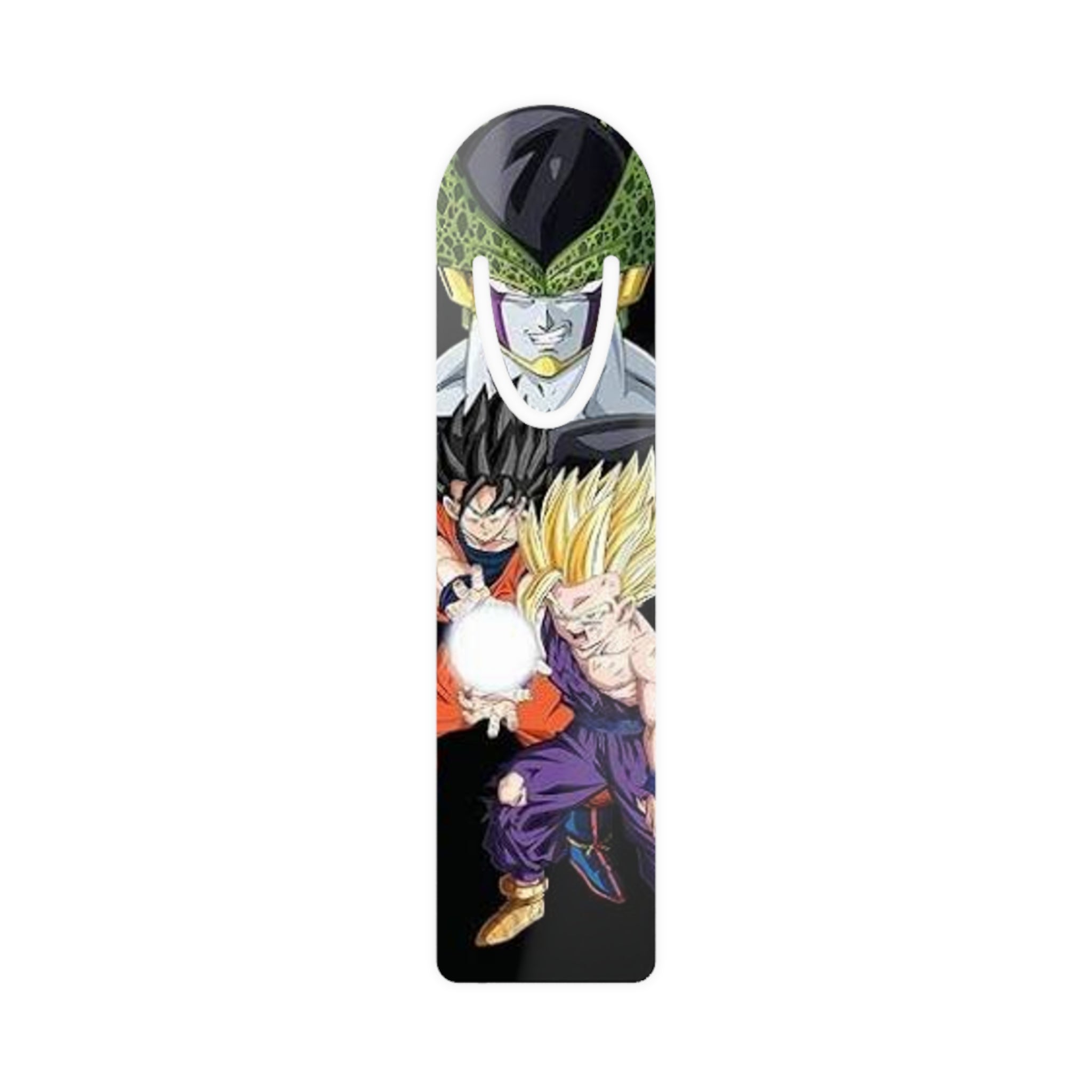 Dragon Warriors Metal Bookmark — Goku, Gohan & Cell Anime Design