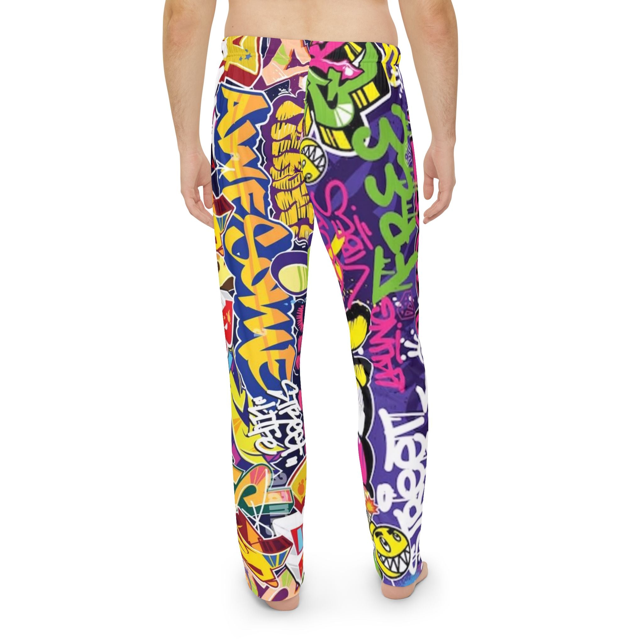 Graffiti Street Art Pajama Pants — Colorful Urban Lounge Sleepwear for Men