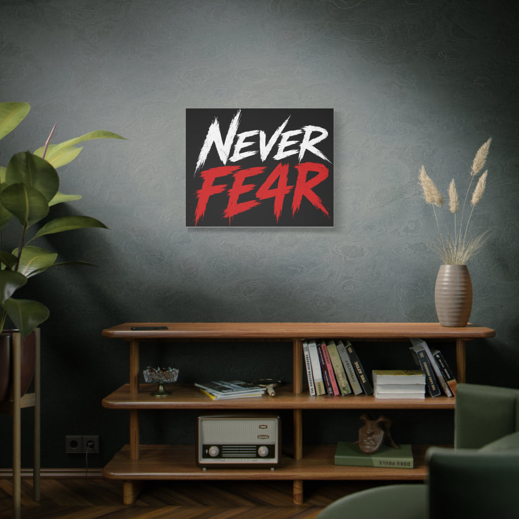 Never Fear4 Canvas Wall Art — Bold Motivational Matte Stretched Print