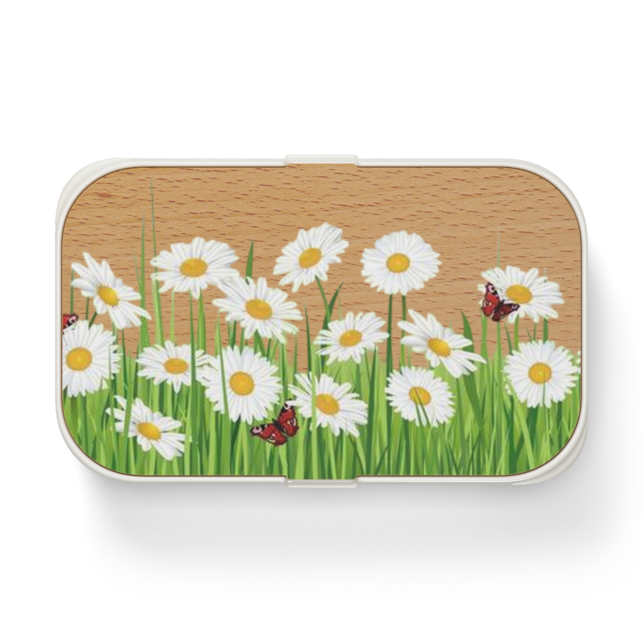 Daisy Meadow Bento Lunch Box — Floral Eco-Friendly Lunchbox with Ladybugs
