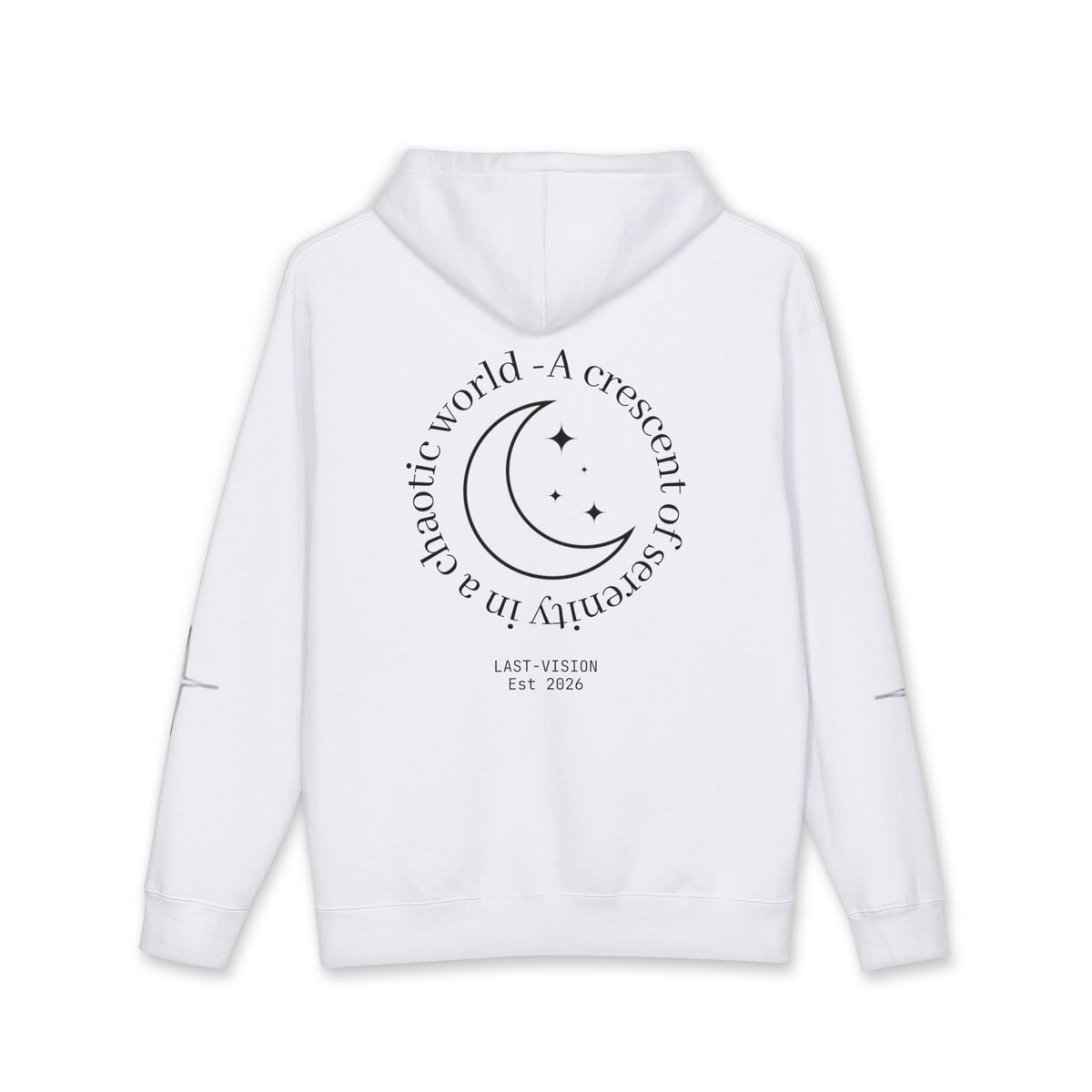 Moon Drip Hoodie — Gothic Crescent Last-Vision Graphic Sweatshirt