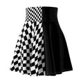 Checkerboard Contrast Skirt — Black & White Retro Pattern