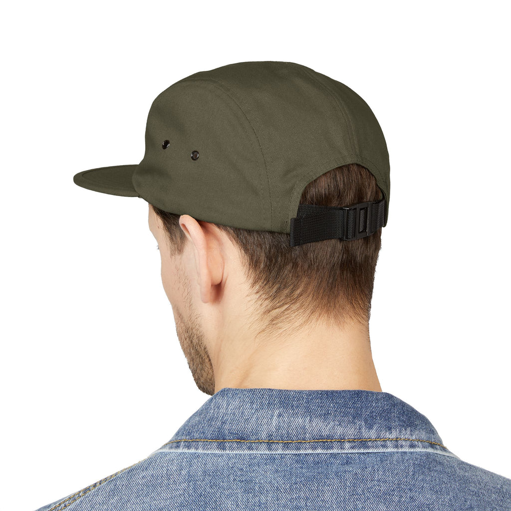 Last Vision Embroidered 5-Panel Cap — Retro Smiley Patch