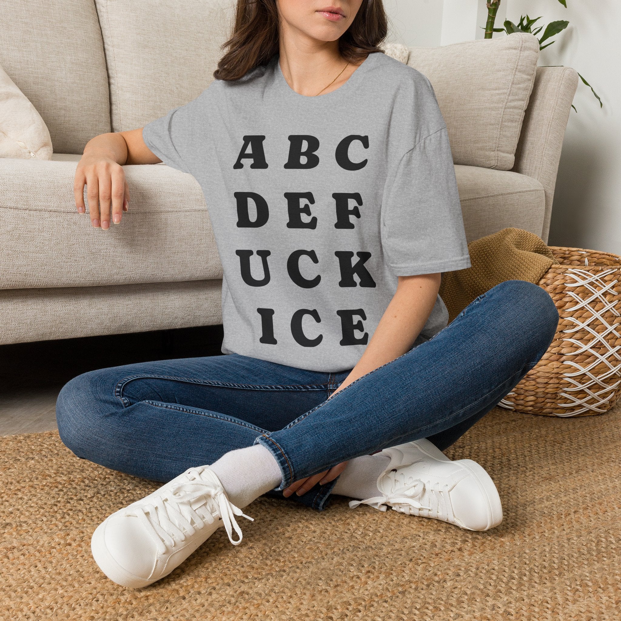 ABC DEF F*** Ice T-Shirt — Funny Hidden Message Letter Grid Tee