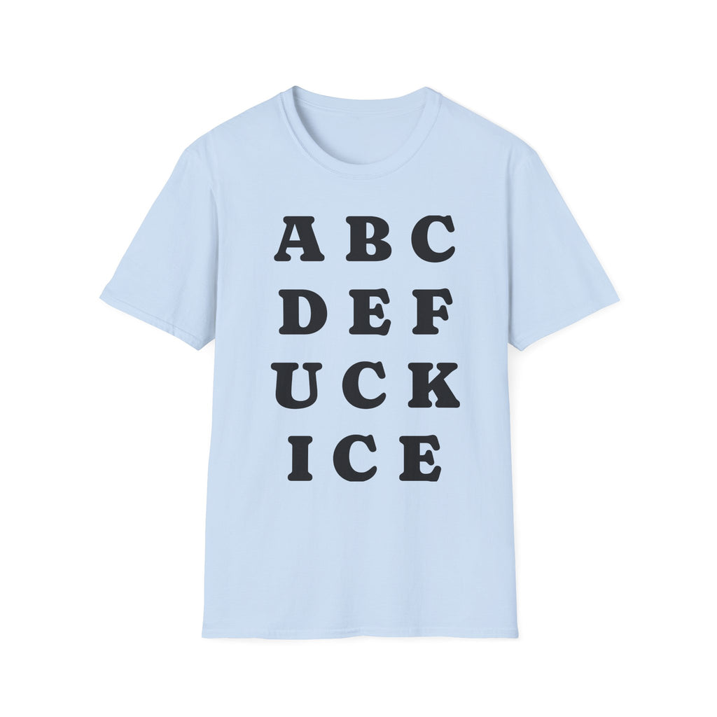 ABC DEF F*** Ice T-Shirt — Funny Hidden Message Letter Grid Tee