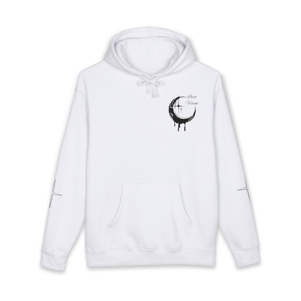 Moon Drip Hoodie — Gothic Crescent Last-Vision Graphic Sweatshirt