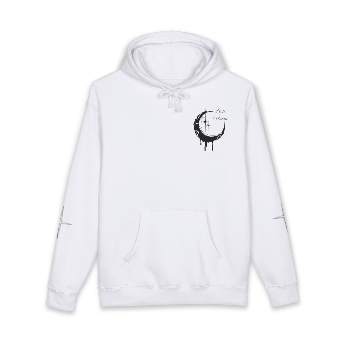 Moon Drip Hoodie — Gothic Crescent Last-Vision Graphic Sweatshirt