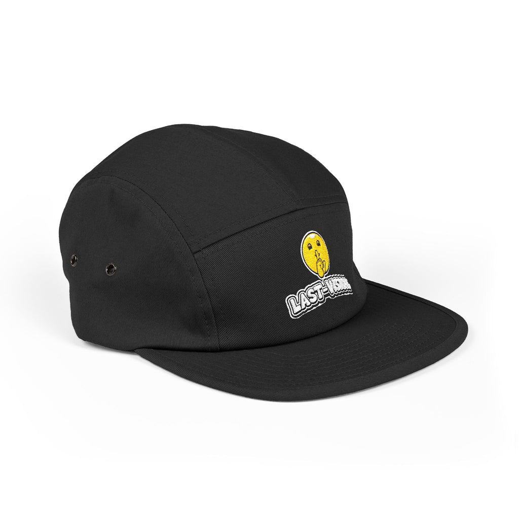 Last Vision Embroidered 5-Panel Cap — Retro Smiley Patch