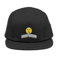 Last Vision Embroidered 5-Panel Cap — Retro Smiley Patch